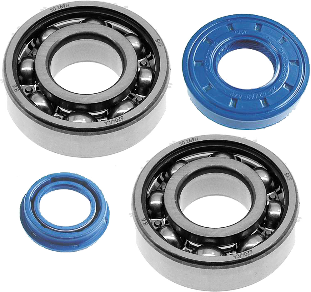 Kit COMPLETO Revisione Albero Motore - Cuscinetti con gabbia in FERRO e Paraoli - Per Motori Minarelli-Yamaha - CI1224