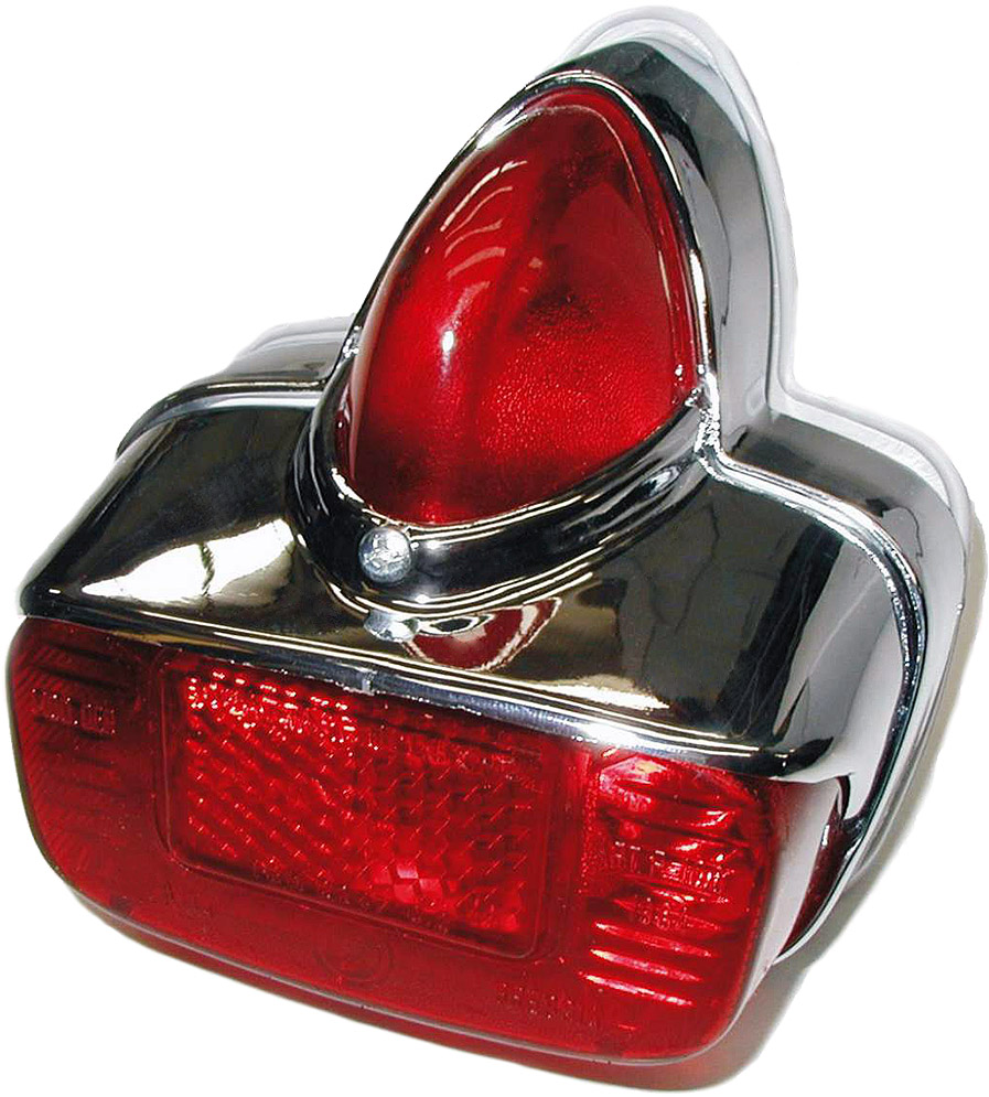 Fanale Posteriore COMPLETO di Guarnizione e Cornice Cromata in plastica - Piaggio 125 150 Vespa GL GS - CI1604