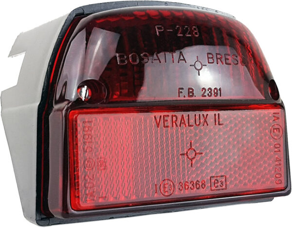 Gruppo ottico COMPLETO fanale luce stop posteriore - Gemma ROSSA - Cornice GRIGIA - Piaggio 50 SI - CI1610