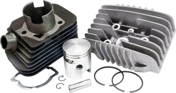 Gruppo termico cilindro OLYMPIA testa in ghisa 65cc - Pistone 5 travasi - Piaggio 50 SI - CI2319