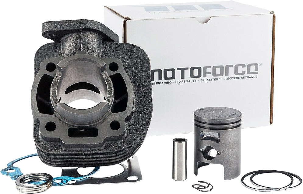 Cilindro gruppo termico in GHISA MotoForce 50cc 2t - Spinotto pistone 12mm - Blocco Minarelli orizzontale Kymco Yamaha Benelli Aprilia MBK Malaguti - CI2329